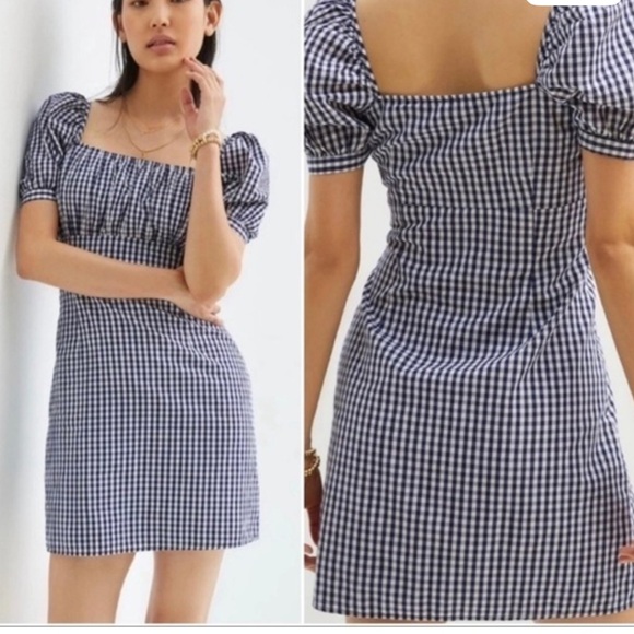Anthropologie Dresses & Skirts - Anthropologie Forever that girl Gingham Puff Sleeve Dress new tag size large